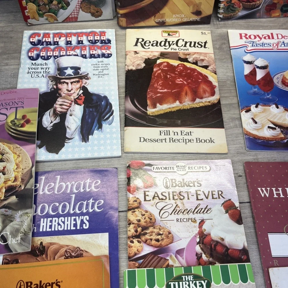 Cookbooks Hershey Jello Bakers Recipes Holiday Baking Booklets Vintage Lot of 14